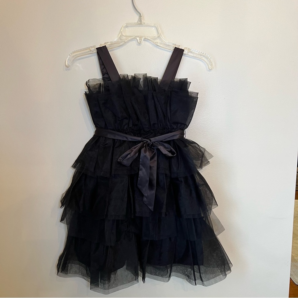 Allison & Kelly Dillard’s Elegant Black Ruffle Tulle Dress Girls Size 7